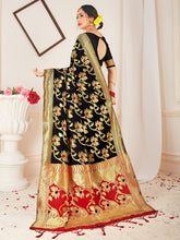 Stunning Black Banarasi Art Silk Woven Saree